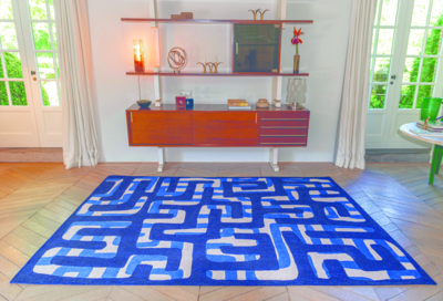 Ecorugs vloerkleed Kuba blauw