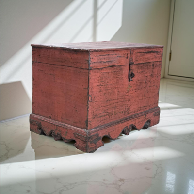 Kistje rood uniek India 