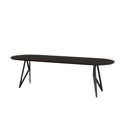 Studio HENK tafel Butterfly Plat ovaal - zwart frame, gerookte beits