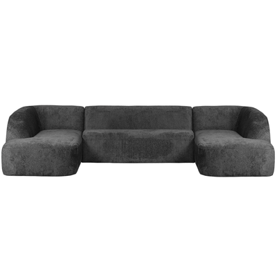 Sloping u-vorm bank off white melange