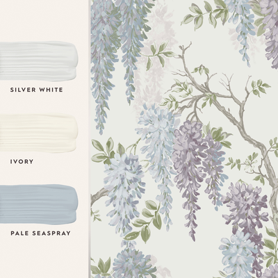 vliesbehang laura ashley wisteria garden pale iris