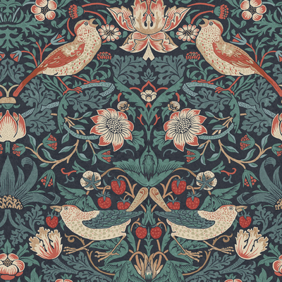 Vliesbehang William Morris at Home Strawberry Thief