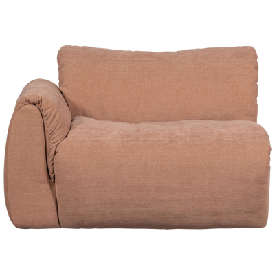 Baggy 1-zits element met arm links geweven chenille oudroze