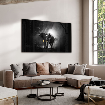 Walljar acrylglas schilderij - Golden Elephant