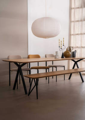 Studio HENK tafel Slim X-type Rechthoekig, zwart frame - Smart Collectie