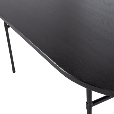 Arthur eettafel ovaal met h-poot eiken zwart [fsc]