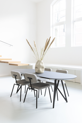 Studio HENK tafel Butterfly Rechthoekig - zwart frame, HPL Fenix nero ingo