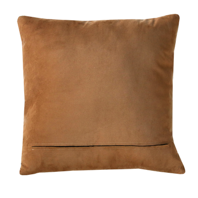 Kussen teddy bloem camel zwart roze