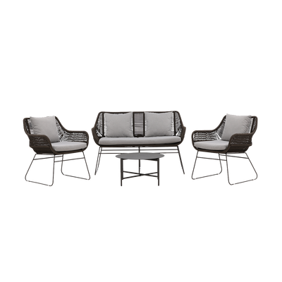 Tuin loungeset Caleb 4-delig -  met zitkussens