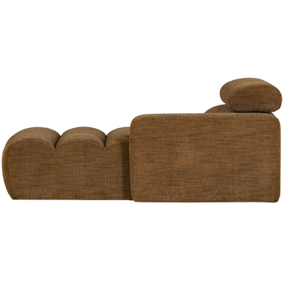 Novi chaise longue element arm rechts boucle karamelbruin