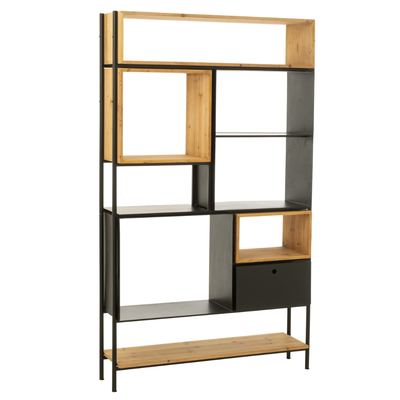 Vakkenkast Tina Zwart/Naturel