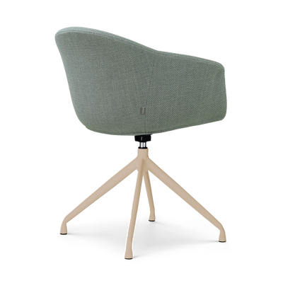 Draaibare eetkamerstoel Nola-Otis met armleuningen - beige onderstel