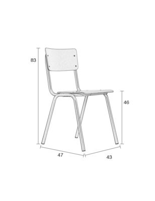Zuiver Back To School Stoel Matt - Set van 4