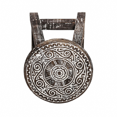 Krukje mandala natural wood / white wash