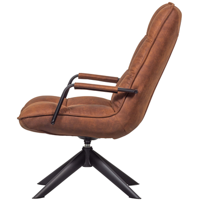 Jouke draaifauteuil met armleuning leerlook cognac [fsc]