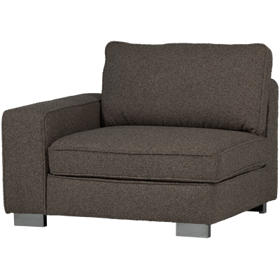 Lazy 1-zits element met arm links boucle antraciet