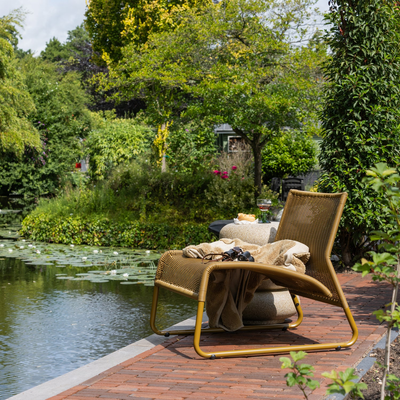West tuin loungestoel honinggeel