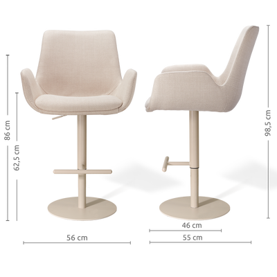 Niva-Eef draaibare tulp barkruk - beige