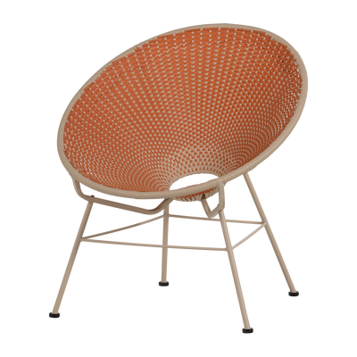 Kazoun tuin loungestoel wicker oranje