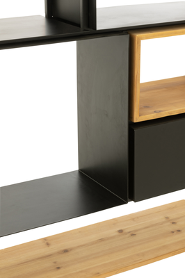 Vakkenkast Tina Zwart/Naturel