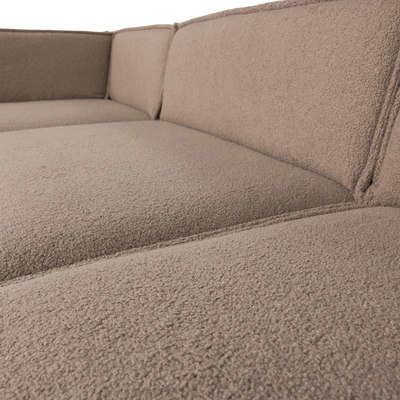 Manu chaise longue bank links velvet bruin [fsc]