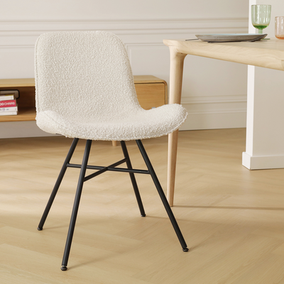 Eetkamerstoel Noa-Fé gestoffeerd - zwart onderstel