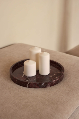 Dienblad rond rand rood Ø30cm