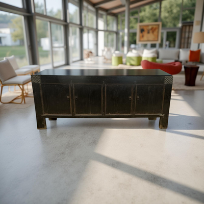 Dressoir zwart 4 deur noppen beslag