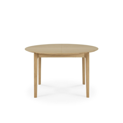 Ethnicraft - Tafel bok rond - uitschuifbaar - eiken/zwart eiken