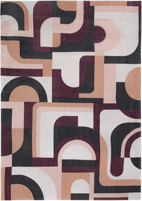 Ecorugs vloerkleed Module multicolor bordeauxrood