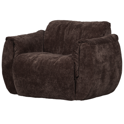 Baggy draaifauteuil geweven stof warmgrijs melange