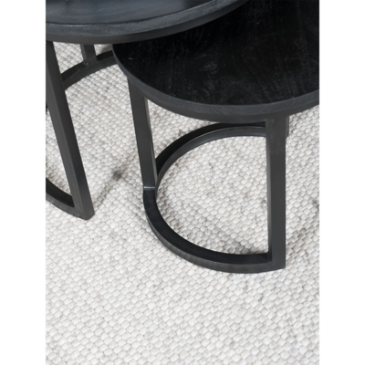 Salontafel Noor - Set van 3 - Zwart/Zwart