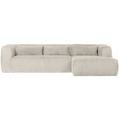 Bean hoekbank rechts chenille velvet taupe