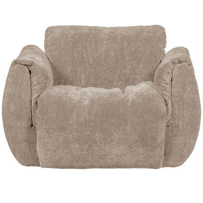 Baggy draaifauteuil geweven stof warmgrijs melange
