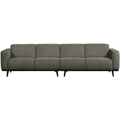 Statement 4-zits bank 280 cm chenille velvet perzikroze