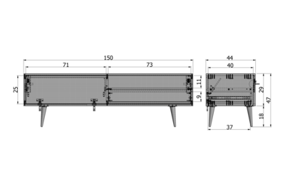 WOOOD TV meubel Tygo 150 cm
