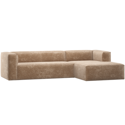 Bean hoekbank rechts chenille velvet taupe