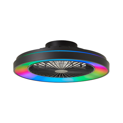 Plafondventilator Mazzaro Ø 48 cm – RGB licht – zwart