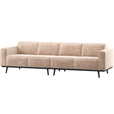 Statement 4-zits bank 280 cm chenille velvet perzikroze