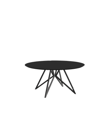 Studio HENK tafel Butterfly Rond QuadpodXL - zwart frame, HPL Fenix nero ingo