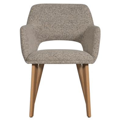 Murat eetkamerstoel taupe met houten poot naturel