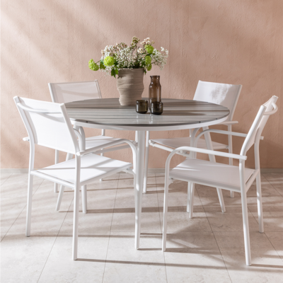 Tuintafel Aaron polywood wit