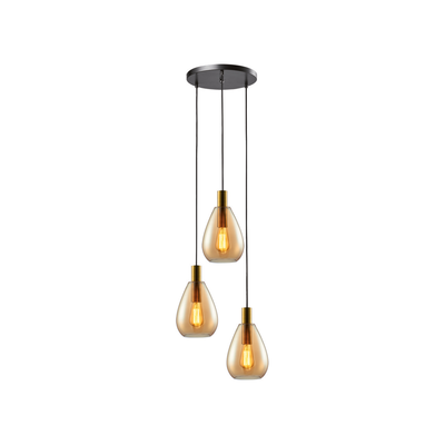 Ton Hanglamp 3-Lichts Rond – Amber