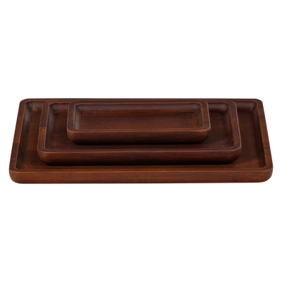 Trayla dienblad mangohout bruin - set van 3