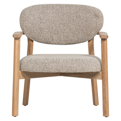 Udar fauteuil naturel met houten frame naturel