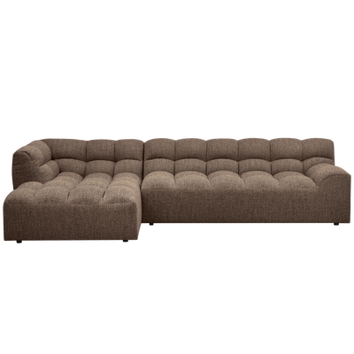 Allure chaise longue links geweven stof naturel melange