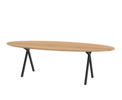 Studio HENK tafel Slim X-type Ovaal, zwart frame - Smart Collectie