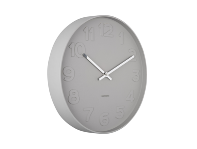 Wandklok Mr. Grey Numbers staal grijs