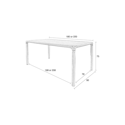 Zuiver Storm eettafel Naturel