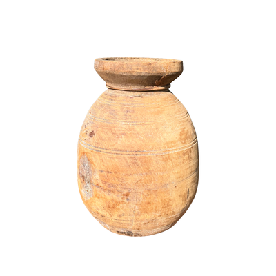 Houten pot Hoog uniek item